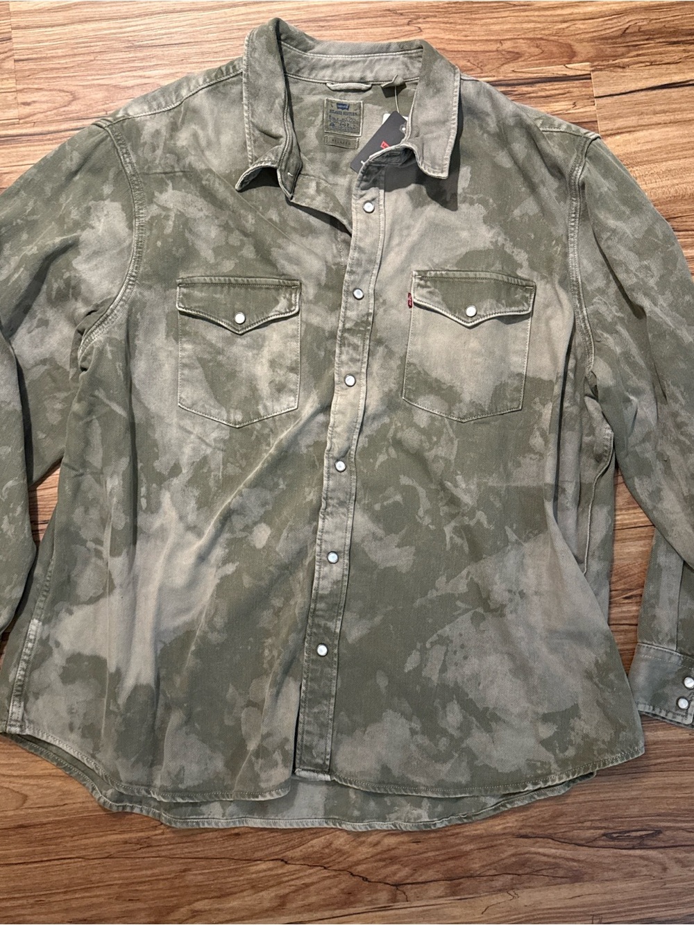 Levi's Olive Green Washed Shirt Jacket